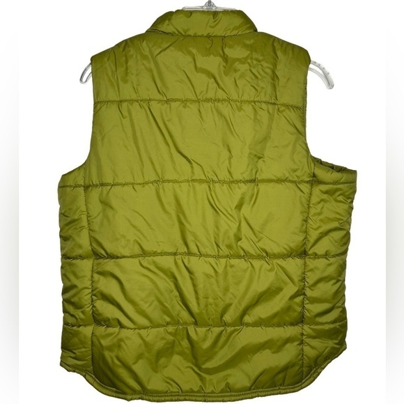 Studio Works Chartreuse Green Puffer Vest Medium Pockets Great laying Jacket EUC - Picture 3 of 11